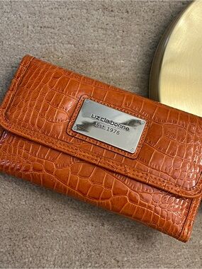 Liz Claiborne Crocodile Burnt Orange Wallet